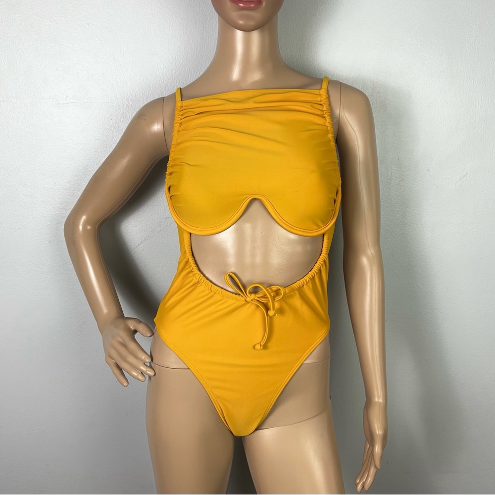 NEW ANDREA IYAMAH YELLOW ONE-PIECE SWIMSUIT - Picture 2 of 9